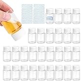 30Pcs 20ml Plastikflasche mit Schraubverschluss, Pröbchen Fläschchen,Transparent Plastikfläschchen 20ml zum befüllen mit 2 Bl