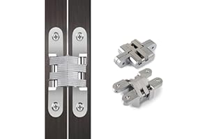 YIDELAI Cerniere a scomparsa Cerniere invisibili in lega di zinco con angolo di apertura da 0 a 180 gradi (60 * 13mm, Argento)