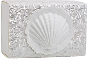 EARTH MEMORIALS The Favorite Place® Burial Biodegradable Urn for Human Ashes, (Large Shell Urn Box), Water Burial Urn, Urn for Cremation, Cremation Urn Box, EcoFriendly Urn, (Shell on Metallic White) K-103