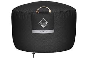 QH.HOME Feuerschalenabdeckung, rund, super wasserdicht, 91,4 cm D x 61 cm H, Outdoor-Feuerstellenabdeckung, 600D, stark, reißfest, hochwertig, lichtbeständig für Gas-Feuerstelle