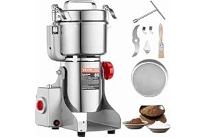 VEVOR Molinillo de Especias Comercial Capacidad de 750 g Molinillo de Cereales Eléctrico 2000 W Molinillo de Alta Velocidad 28000 rpm para Granos Secos Especias Cereales Café Maíz Pimienta