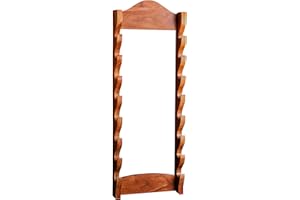 Mythrojan Solid Wood Sword Stand - 14" W x 6" H - Brown - Modern - Wall Mount - Sword Display & Storage