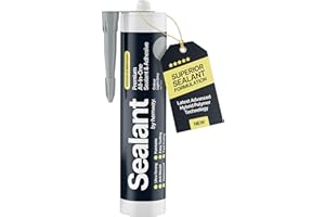 HEMWAY Light Grey Kitchen & Bathroom Sealant & Adhesive Hybrid Polymer | Superior to Bathroom Silicone Sealant | Waterproof, Odourless, Anti-Mould | Ideal For Kitchen & Around Bath & Shower - 300 ml 1 Pack