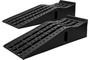 STIX PNS-01 Uppkörningsramper för bil, 2-pack, 6 000 kg, 155 mm | Bilramper med 6 000 kg total kapacitet, 155 mm uppkörningshöjd, hjulstopp och halkfria gummifötter.