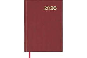 Dohe - Agenda 2026 Portugués - Día Página, Tamaño A5 (14x20 cm), Tapa Dura, 12 Meses Enero a Diciembre, Planificador Anual con Marcapáginas - Sintra Burdeos