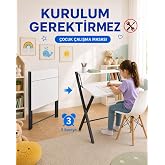 Dobo &Ccedil;ocuk &Ouml;ğrenci Ders Masası Katlanır &Ccedil;alışma Masası, Siyah - Beyaz