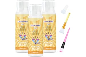 ‎GHHKUD GHHKUD Diamond Painting Versiegelung 360ml - Diamand Painting Zubehör für Strahlend Glitzernde Bilder - Diamant Paintingi Kleber mit Schwammkopf, Schutz Versiegelung für Diamont Painting