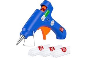 AHDXKUE Hot Glue Gun, 20W Mini Glue Gun with 30 Pcs Glue Sticks (7mm X 100mm), Craft Glue Gun for Craft, Home Repairs, Fabric, Wood, Glass, DIY Arts (Blue)