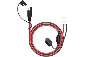 SAE Battery Connector YACSEJAO SAE to O-Ring Terminal Connector 18AWG 2-Pin Quick Disconnect SAE Battery Extension Wire Cable for Battery Charger/Maintainer (3A)