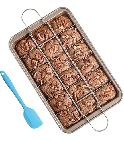 Teglia Per Brownie Con Divisori - Acciaio Antiaderente 31x20x4 Cm, 18 Porzioni