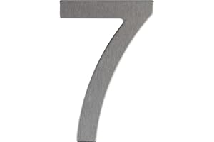 EXTIFF Número y letra de la calle, número de la puerta o número de la casa, de acero inoxidable Plata brillante, con soporte adhesivo, de 76 mm de altura (7)
