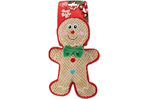 ALL FOR PAWS Weihnachten Plüsch Quietschen Hund Spielzeug, Buddy Rentier Hund Plüsch Spielzeug Hund Geschenke Kauen Spielzeug (Xmas Gingerbread Man)