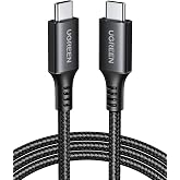 UGREEN USB C Şarj Kablosu 60W Siyah Naylon USB C - USB C Kablosu PD 3.0 PPS iPhone 15 Pro Max Galaxy S23 S22 S21 A54 A34 A14 