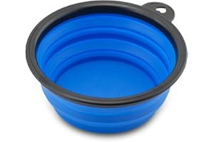 Bol de Voyage Pliable pour Chien Cats Pets Bol de Nourriture Bol d'eau dans la Couleur Bleue de la Marque PRECORN