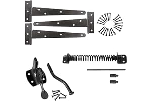 ALLEN & ALVAN A&A - Value Gate Pack - Gate Pack - Black Powder Coated [Tee Hinges, Gate Spring, Auto Gate Latch] (GP 2)