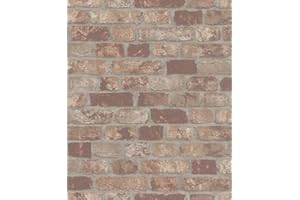 marburg Steintapete 3D Braun, Rot Backstein Ziegelstein Effekt Industrial für Schlafzimmer Wohnzimmer oder Küche Tapete Steinoptik 10,05m x 0,53m