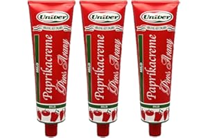 Univer Paprikacreme mild 3er Pack (3 x 160g) Tube - Original Ungarische Gewürzpaste, Mild & Aromatisch - Ideal für Gulasch, Suppen, Saucen & mehr