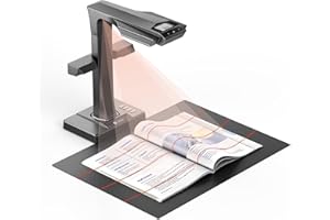 CZUR ET18 Pro Scanner de Livres avec Fonction OCR Multilingue, Scanner de Documents aux Formats A3, Scanner de Bureau A4, 18 Mégapixels HD & Haute Résolution, Compatible macOS et Windows
