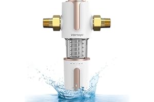 Vortopt Filtre à sédiments à centrifugation, système de rinçage automatique, filtre à eau pour toute la maison pour eau de puits, filtration de préfiltre à 40 microns, Q700