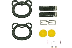 QIUMING Kletterringe Gymnastikringe für Kinder Gymnastics Rings Multifunktions Turnringe Children's Trapezoidal Swing Kraftausrüstung für Übungen，Verstellbaren Riemen zum Aufhängen Belastbar bis 120KG