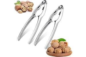 XINCHEN Nussknacker Walnüsse 2 Stücke Nutcracker Nussknacker mit Rutschfestem Walnuss Zange Walnüsse Multifunktional Griff Edelstahl Nußknacker Nußknacker mit Walnussnadeln für Pecan Walnut Mandeln