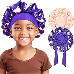 3x Seiden-Duschhauben Für Kinder – Schlafhauben Aus Satin | Für Mädchen & Jungen, Einheitsgröße | Ideal Für Lockiges Haar