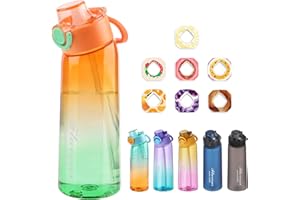 Metyniete Air Water Bottle with Flavour Pods, 900ml Starter Set BPA Free Drinking Bottles Flavour Pods Scented 0 Sugar and Water Cup for Outdoor Sports (Orange Green + 7 Flavor Pods)