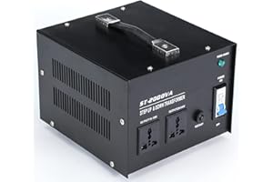 tonchean Transformador de voltaje de 2000 W, convertidor de voltaje de 220 V a 110 V y 110 V a 220 V transformador estándar del Reino Unido protección contra interrupción de circuito