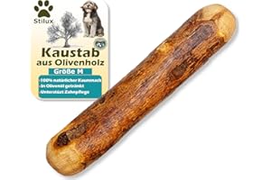 Stilux® Kauhloz aus Olivenholz für Hunde bis 20Kg, Größe M, Kauknochen Hundespielzeug, langlebiges Holzknochen Kauspielzeug zur Hund Zahnpflege