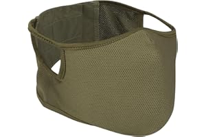 Qavctw Masque de tir Tactique Pliable Airsoft en Silicone Respirant Oreilles Libres Demi-Visage Masque Militaire en Maille pour tir, équitation, Escalade, Paintball, Chasse