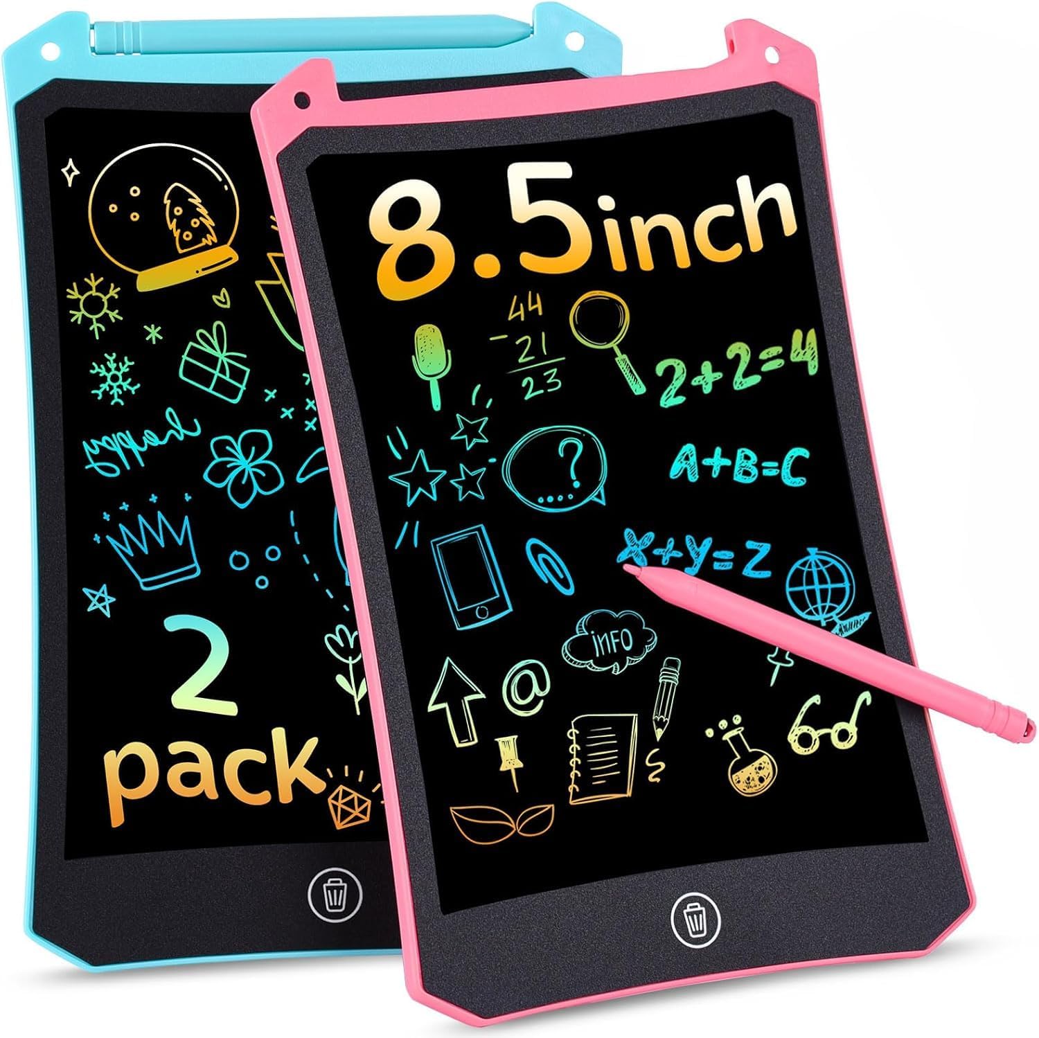 Regalo Niña 2 3 4 5 6 7 8 Años,PINKCAT 2 Pack Tableta Gráfica 8,5 Pulgadas Juegos de Viaje Juguetes Niños Pizarra Magica Viaje Tableta de Escritura Digital Electrónica Borrable Tablet para Dibujar