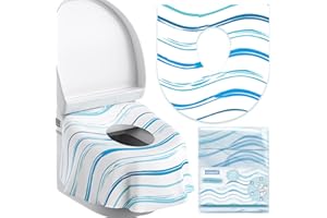 YIHATA 20 Pièces Protege Toilette Jetable Siège de Toilette Jetables pour Enfants et Adultes, Portable Universal Potty Training Toilet Liners accessoires de voyage, emballé individuellement