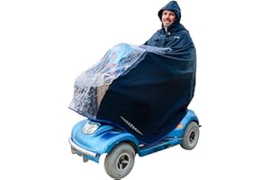 GOTITA - Wasserdichter Poncho für Elektrorollstuhl/Scooter - Rollstuhlmantel - Regencape für Elektrorollstuhl - Italienisches Design - Größe Electric/Scooter XL (Marineblau)