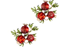 YFELOMATRIC Set di 2 spille in melograno, eleganti spille da donna, stile retrò, per donne e ragazze