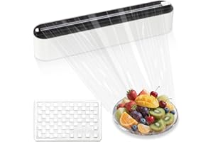 Artlyfe Distributore magnetico di pellicola salvafreschezza con taglierina ed esclusivo tappetino antiscivolo, dispenser di fogli di alluminio migliorato cassetto (senza foratura, con 2 ganci) adatto