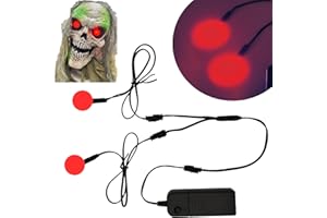 Ygmylandbb Electroluminescent Panels, EL Panels Light, Round Neon Eyes Decorative el Illumination Glowing Eyes for Cosplay Helmet DIY or Halloween Christmas Decoration (30mm, Red)