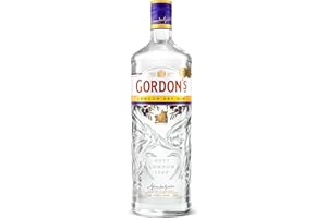 ‎GORDON'S Gordon's London Dry Gin, Premium destilliert, Ausgezeichnet & aromatisiert, mit Zitrusfrische, handgefertigt auf englischem Boden, 37,5% vol, 1000 ml Einzelflasche |