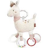 Fehn Activity Spielzeug Lama - Motorikspielzeug mit Befestigungsring - Baby Spieltier mit Greif Elementen - Babyspielzeug zum