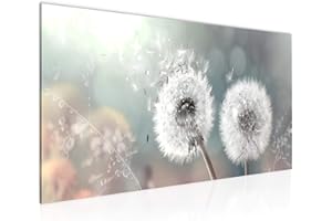 Runa Art Cuadro Decorativo Diente León 1 Parte Moderno Cuadro Lienzo no Tejido para Sala Flor Prado Turquesa Gris 023612b