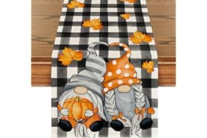 SHMSHNG Ahornblätter Tischläufer, Herbst Tischläufer, Deko Tischband Waschbar Modern Küche Esstisch Dekor für drinnen und draußen Urlaub Party Wohnzimmer Dekor 33x183cm