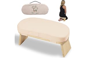 Monk & Llama Meditation Bench - Foldable & Sturdy Bamboo Prayer Bench Meditation Seat - Kneeler Combines with Meditation Cushion & Zabuton Meditation Mat — Perfect Floor Yoga Stool for Deep Mediation