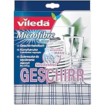 Torchons Microfibre Vileda 55x40cm - Absorption Maxi - Séchage Sans Traces - Lavable Machine