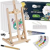 Artina Bergamo – 27-delige Beginners Acrylverf Set met 12 Acrylverven à 75 ml, 4