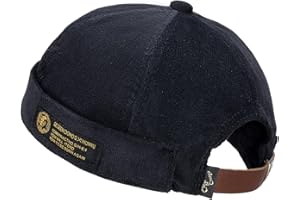CLAPE Docker Cap Casquette sans Visiere Homme Femme Bonnet de Docker Marin Rolled Cuff Brimless Hat