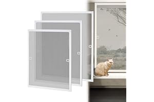 LZQ Fliegengitter Fenster Insektenschutz Fliegenschutzgitter mit Alurahmen, Mückennetz Fenster Mückengitter Moskitonetz Gitter ohne Bohren und Schrauben(80 × 100 cm, Weiß)