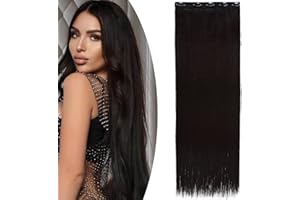 SEGO Extension Clip Capelli Lisci Fascia Unica 76cm Hair Extensions Sintetiche Lisce 130g - Castano Scuro