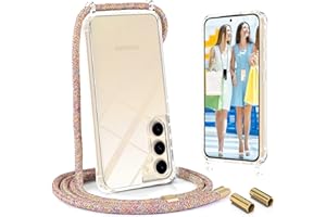 UYMO Funda con Cuerda para Samsung Galaxy S23 6.1"- Case para Anti-Caída con Cordón, Correa Colgante Ajustable Collar Correa de Cuello Cadena Cover, Fundas para teléfonos móviles Galaxy S23,Arcoíris