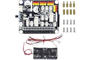 Adeept Raspberry Pi Robot HAT Kit, Smart Robot Car Driver, Robot Expansion Board Support Raspberry Pi 4 Model B 3B+ 3B 2B B+, L298P DC Motor Drive, PCA9685 16 Channel 12-Bit PWM Servo Motor Driver