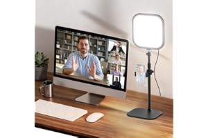 NEEWER Basics 10.8" videokonferensbelysning, 15W tvåfärgad kantbelyst fullskärmsringlampa CRI95+ med skrivbordsstativ och tel