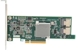ASHATA PCI E X8 Array Card,PCI E X8 Disk Array Card, SAS 2308 6G 2 SAS Mini Interface Support 16T Disk HBA Disk Array Card for Databases Server Disks